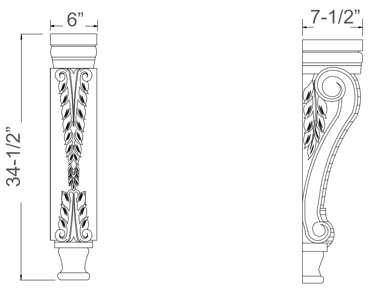 JK-A7-CB34 – Cabinet Block – A7 – Creme Glazed