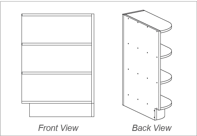 JK-A7-BES09 – Base End Shelf (L/R) – A7 – Creme Glazed
