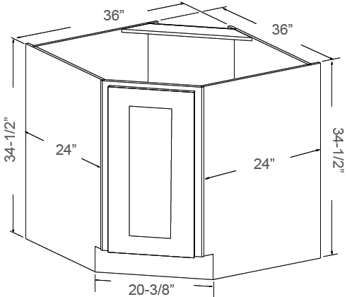 JK-A7-CSB36 – Base Diagonal Sink – A7 – Creme Glazed