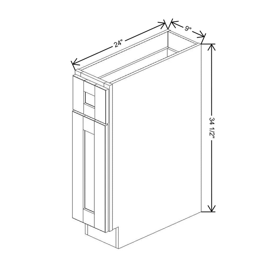 Base Cabinet With 1 Drawer & 1 Door  technical diagram