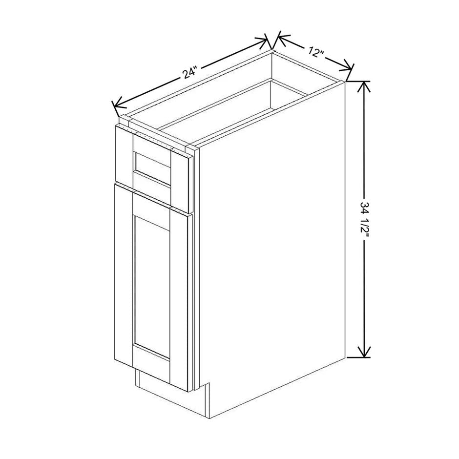 Base Cabinet With 1 Drawer & 1 Door  technical diagram