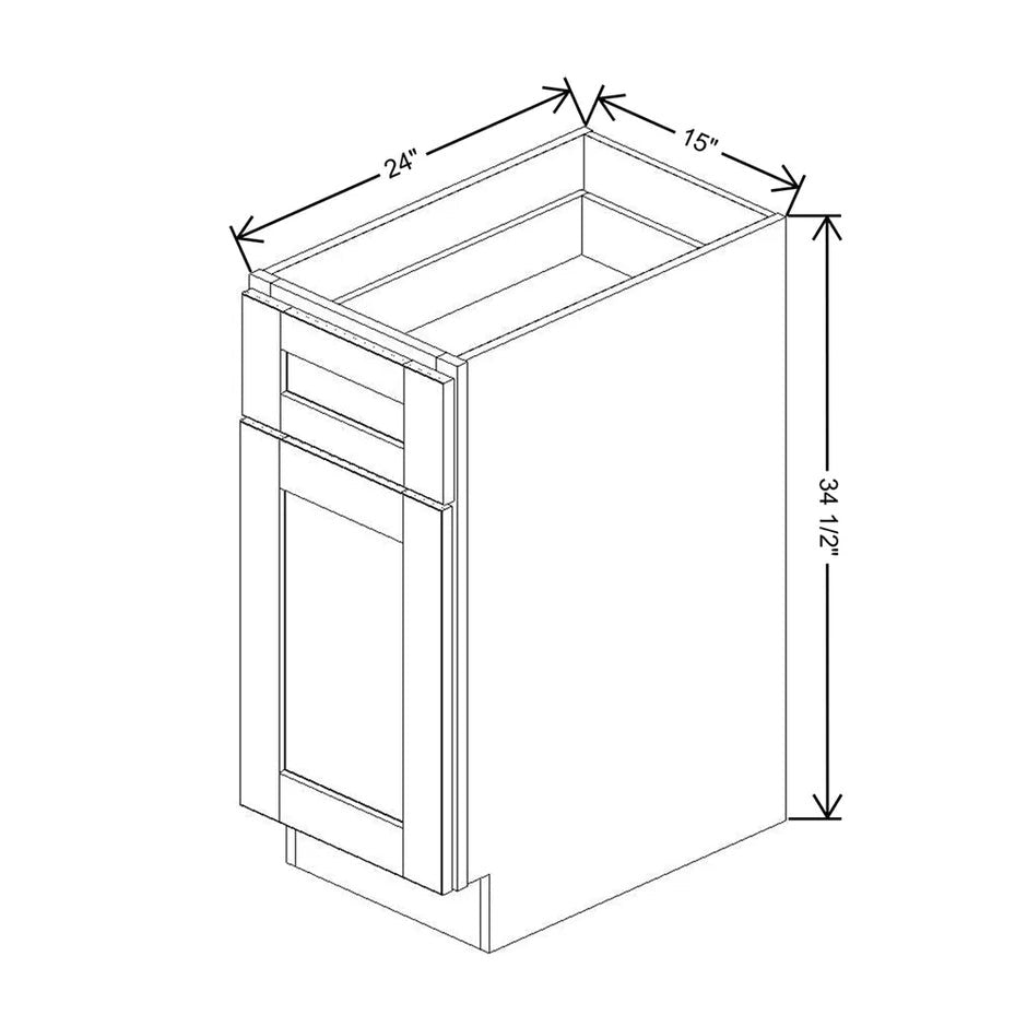 Base Cabinet With 1 Drawer & 1 Door  technical diagram