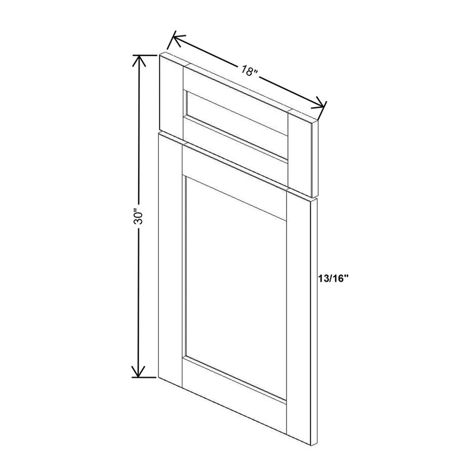 Dummy Door & Drawer With Frame 18W x 30H x 1-1/2D technical diagram