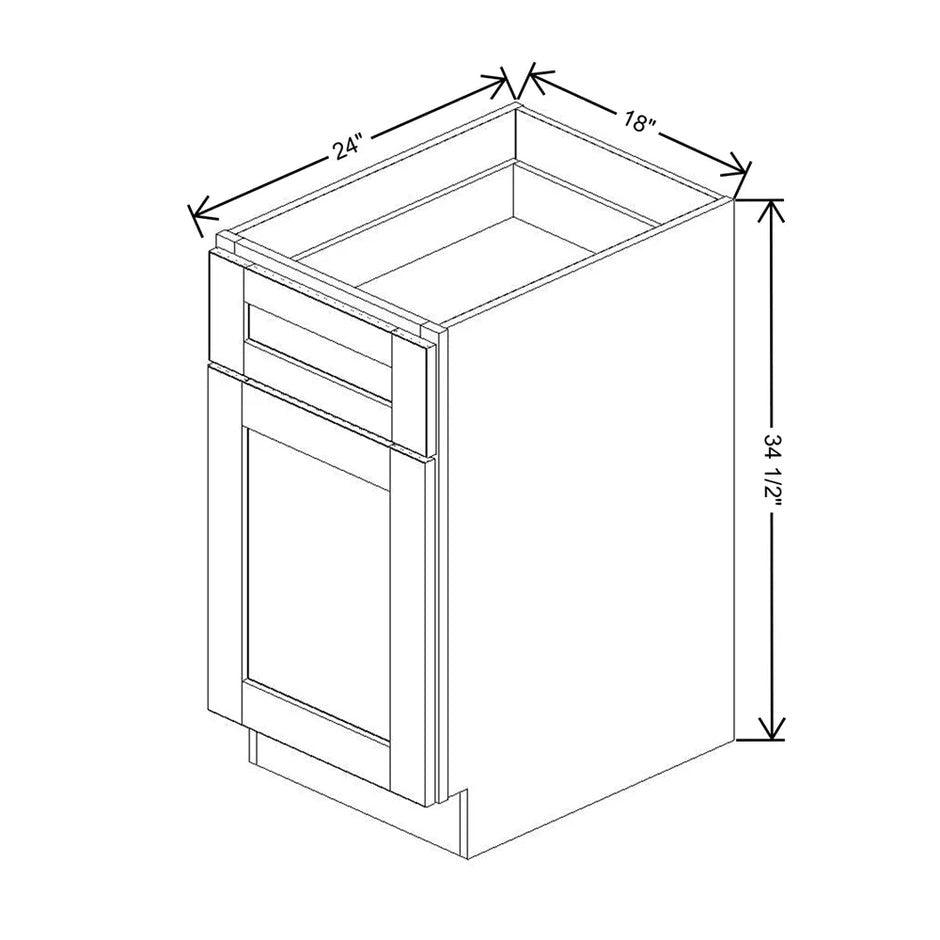 Base Cabinet With 1 Drawer & 1 Door  technical diagram