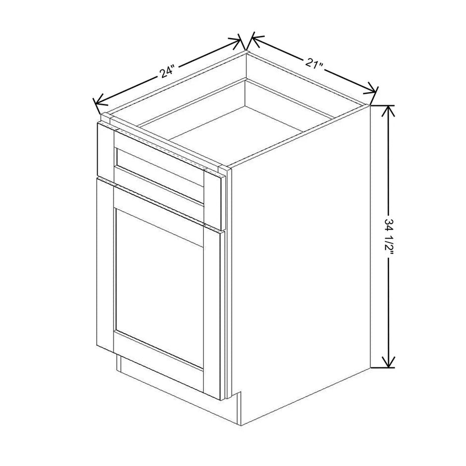 Base Cabinet With 1 Drawer & 1 Door  technical diagram