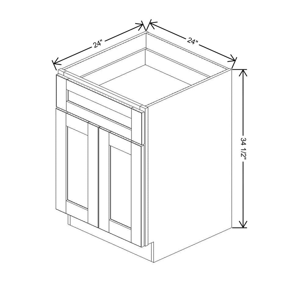 Base Cabinet With 1 Drawer & 2 Doors  technical diagram