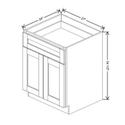 Base Cabinet With 1 Drawer & 2 Doors  technical diagram