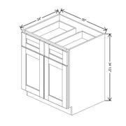Base Cabinet With 2 Drawers & 2 Doors  technical diagram