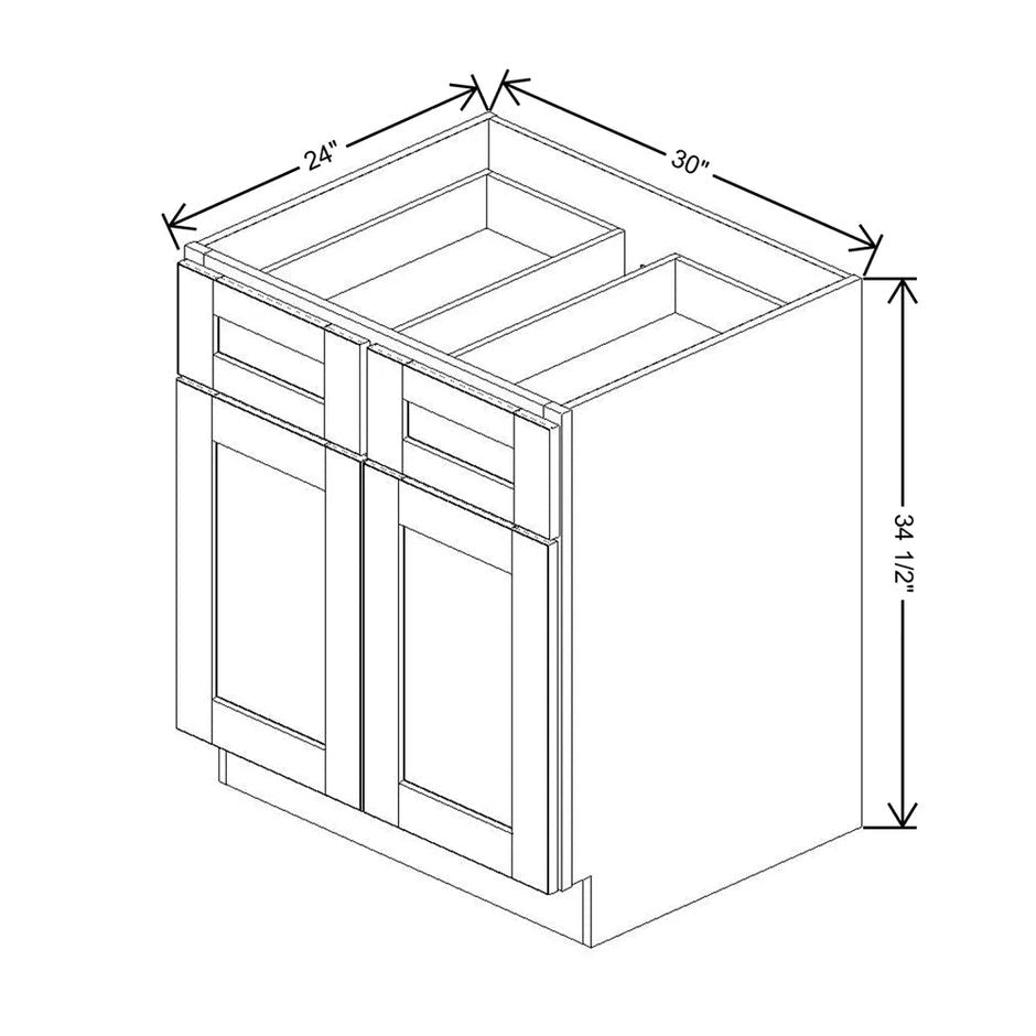 Base Cabinet With 2 Drawers & 2 Doors  technical diagram