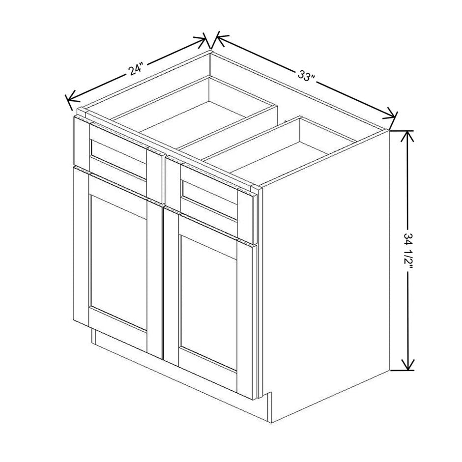 Base Cabinet With 2 Drawers & 2 Doors  technical diagram