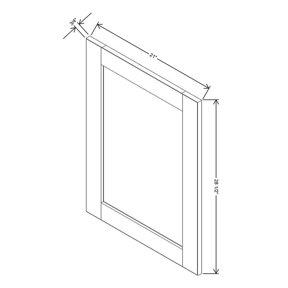 Dummy Door Panel 21W x 28H x 3/4D technical diagram