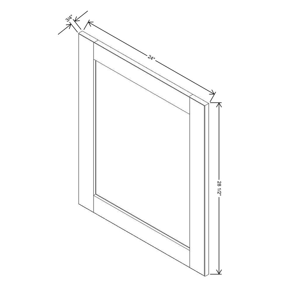 Dummy Door Panel 24W x 29-1/2H x 3/4D technical diagram