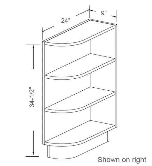 JK-A7-BES09 – Base End Shelf (L/R) – A7 – Creme Glazed