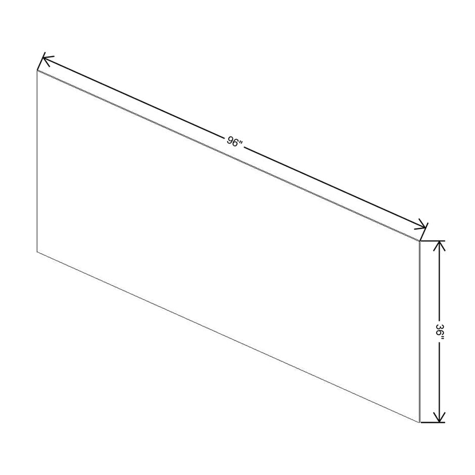 Finished Skirt Panel 96W x 36H x 5/32D technical diagram