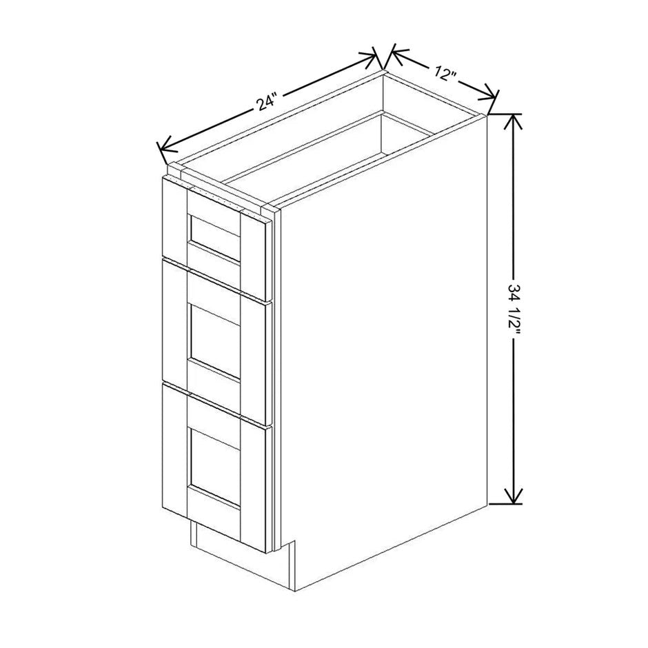 Drawer Base With 3 Drawers  technical diagram