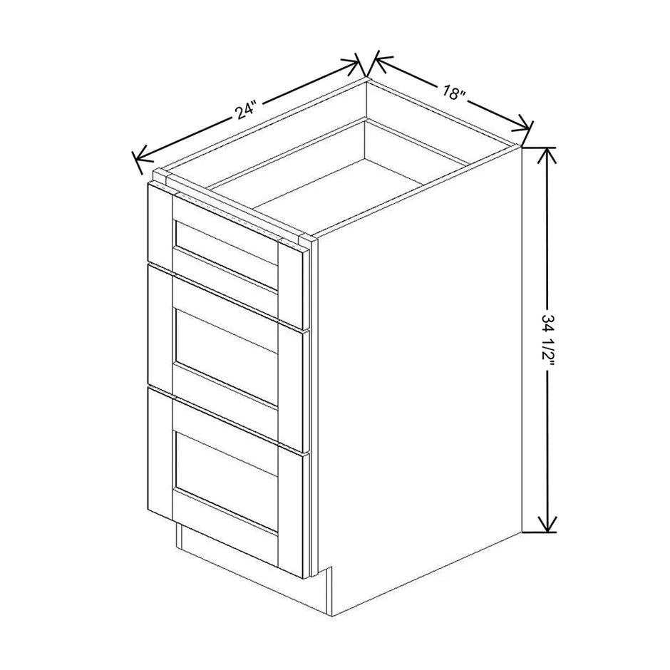 Drawer Base With 3 Drawers  technical diagram