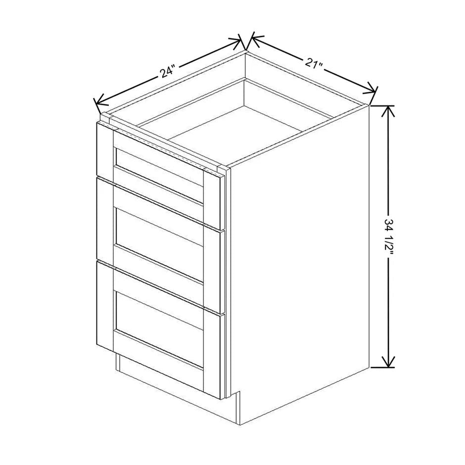 Drawer Base With 3 Drawers  technical diagram