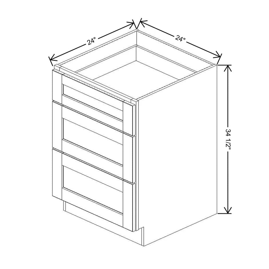 Drawer Base With 3 Drawers  technical diagram