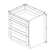 Drawer Base With 3 Drawers  technical diagram