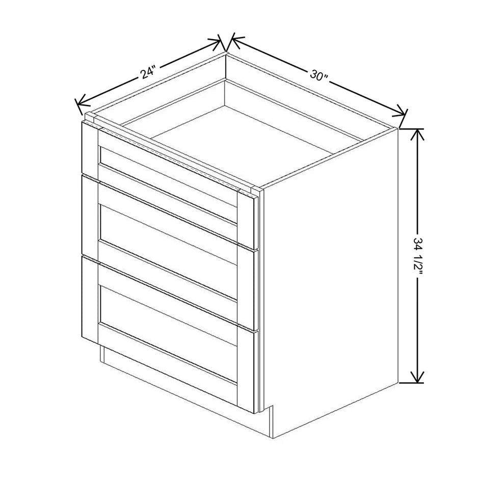 Drawer Base With 3 Drawers  technical diagram