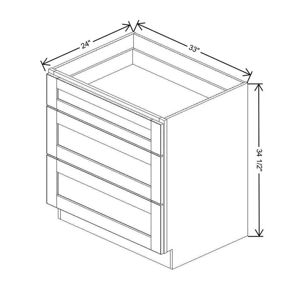 Drawer Base With 3 Drawers  technical diagram