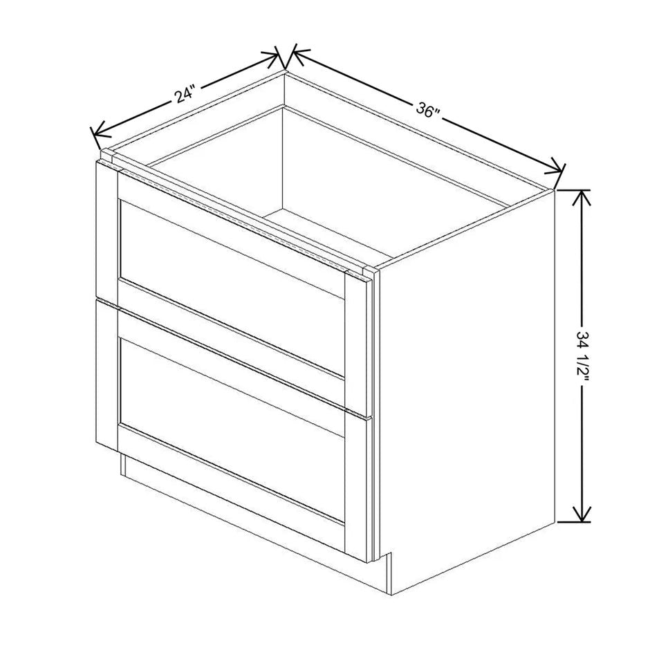 Drawer Base With 2 Drawers  technical diagram