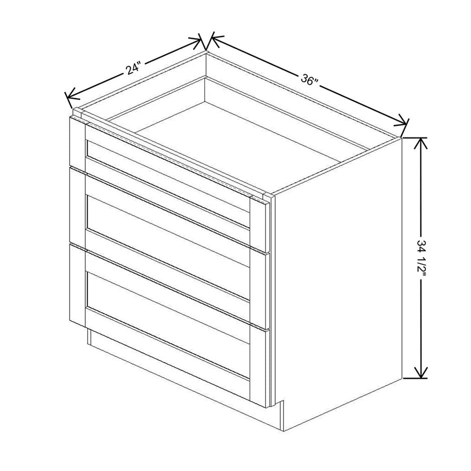 Drawer Base With 3 Drawers  technical diagram
