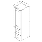 Vanity Counter Linen Cabinet  technical diagram