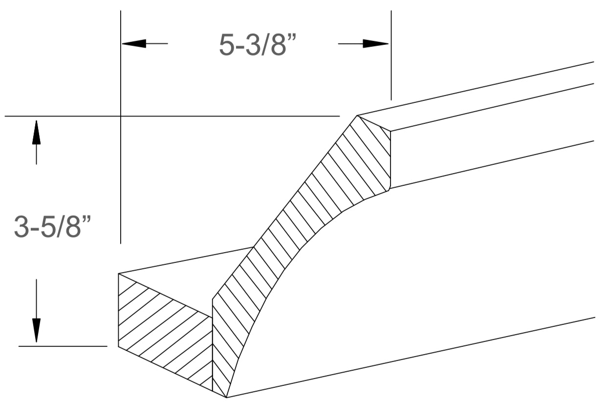 JK-A7-AST10-5-1/4 – Large Cove with Base – A7 – Creme Glazed