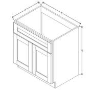 Vanity Sink Cabinet  technical diagram