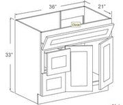 JK-A7-FA3621DR – Vanity Sink Cabinet – A7 – Creme Glazed