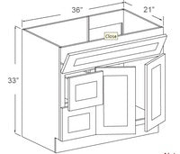 JK-A7-FA3621DR – Vanity Sink Cabinet – A7 – Creme Glazed