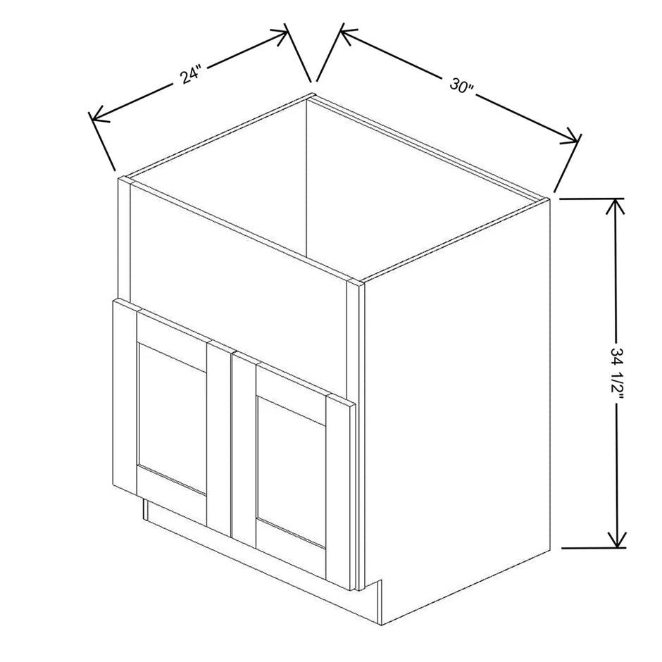Farm Sink Base With 2 Doors  technical diagram
