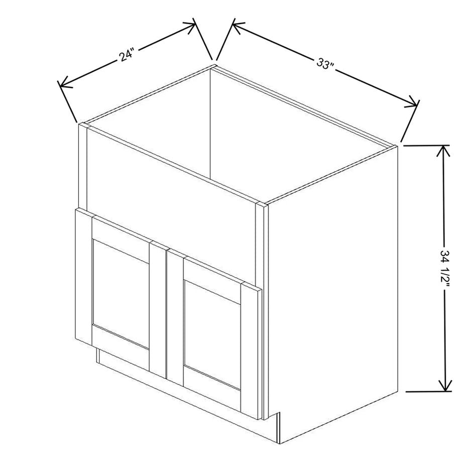 Farm Sink Base With 2 Doors  technical diagram