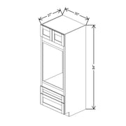 Single Tall Oven Cabinet 84" / 90" / 96" H  technical diagram