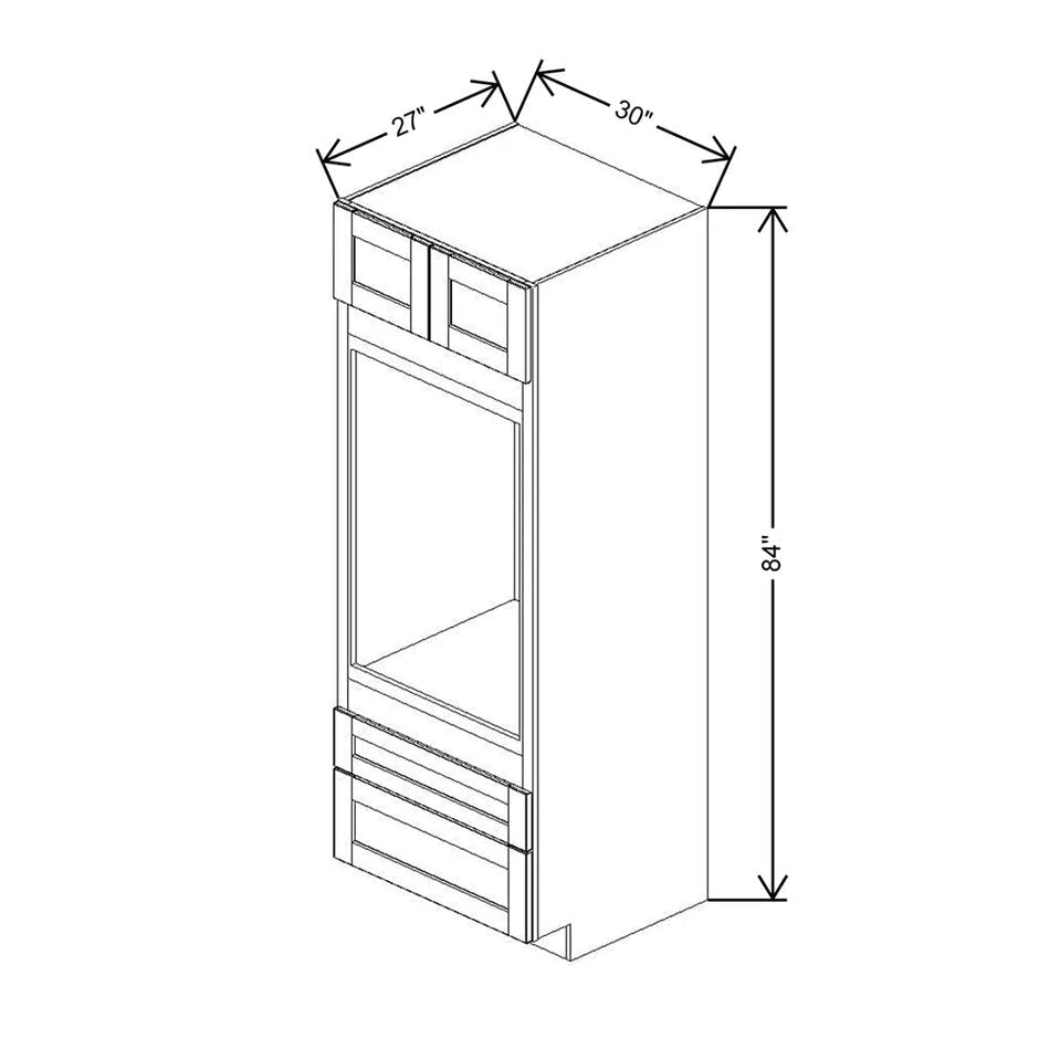 Single Tall Oven Cabinet 84" / 90" / 96" H  technical diagram