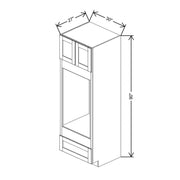 Double Tall Oven Cabinet 84" / 90" / 96"H  technical diagram