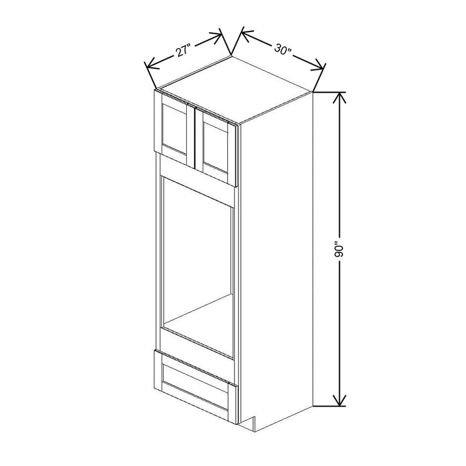 Double Tall Oven Cabinet 84" / 90" / 96"H  technical diagram