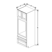 Single Tall Oven Cabinet 84" / 90" / 96" H  technical diagram