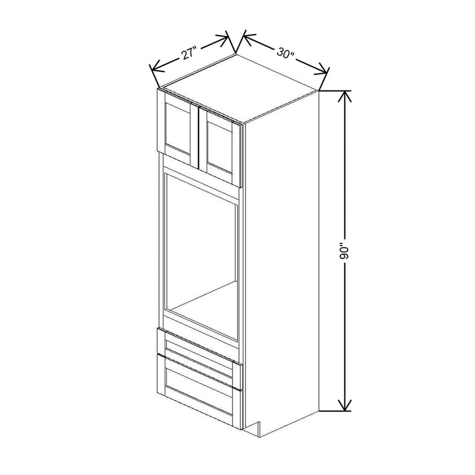 Single Tall Oven Cabinet 84" / 90" / 96" H  technical diagram