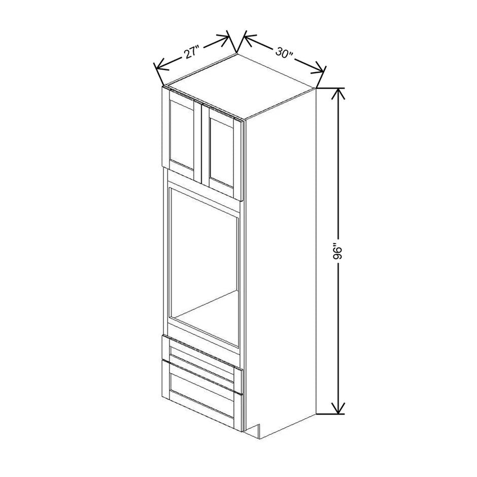 Single Tall Oven Cabinet 84" / 90" / 96" H  technical diagram