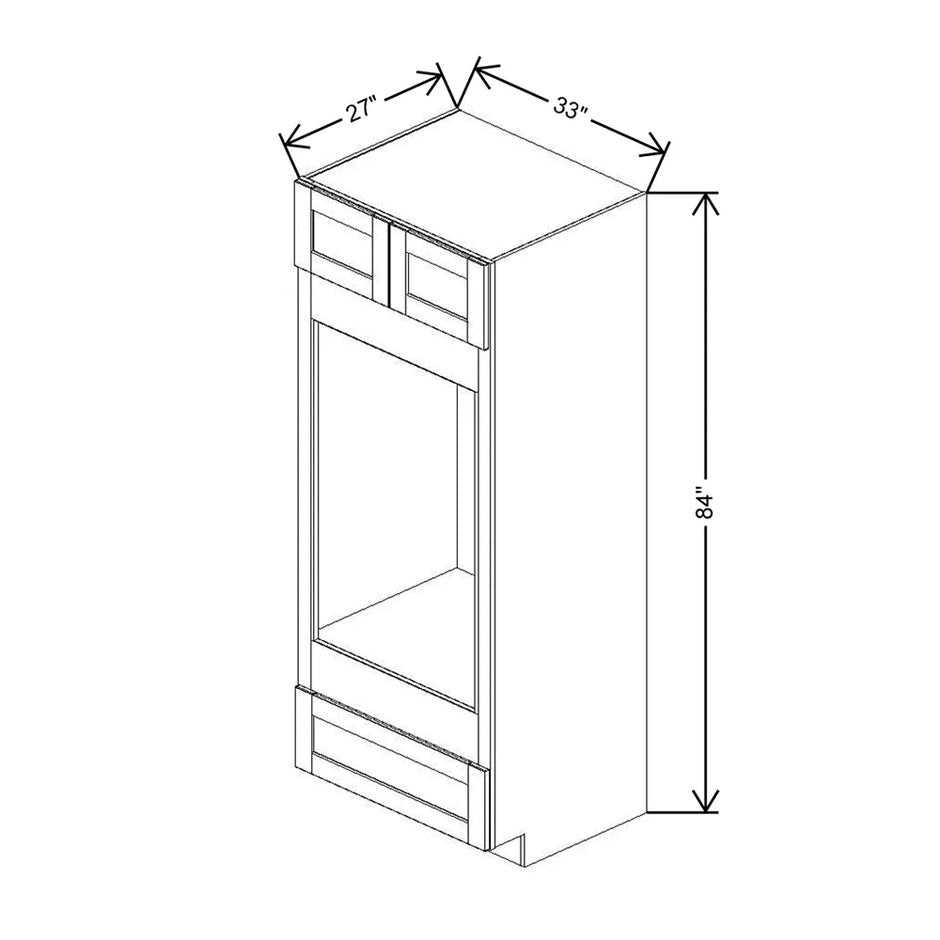 Double Tall Oven Cabinet 84" / 90" / 96"H  technical diagram