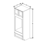 Double Tall Oven Cabinet 84" / 90" / 96"H  technical diagram