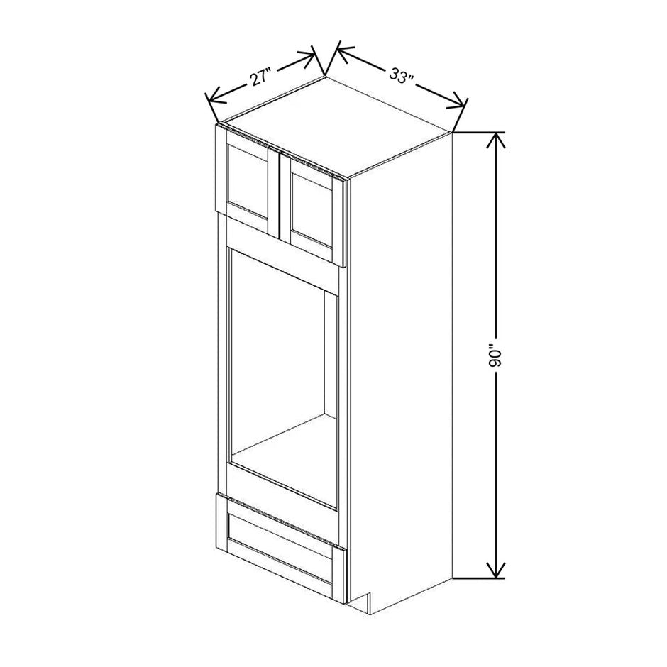 Double Tall Oven Cabinet 84" / 90" / 96"H  technical diagram