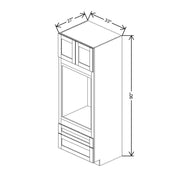 Single Tall Oven Cabinet 84" / 90" / 96" H  technical diagram