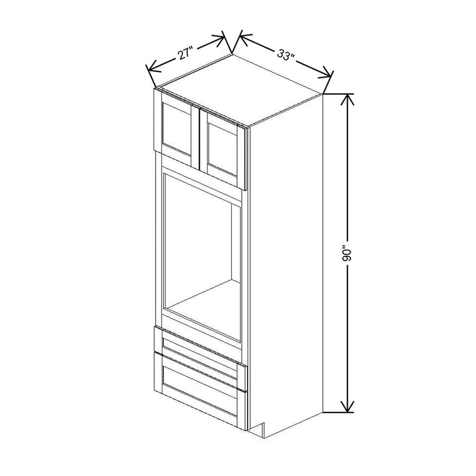 Single Tall Oven Cabinet 84" / 90" / 96" H  technical diagram