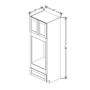 Double Tall Oven Cabinet 84" / 90" / 96"H  technical diagram
