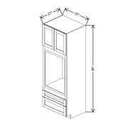 Single Tall Oven Cabinet 84" / 90" / 96" H  technical diagram