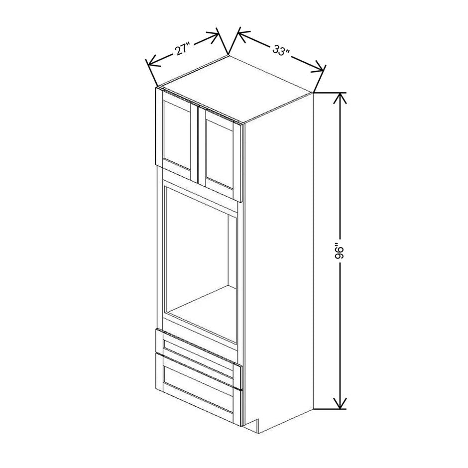 Single Tall Oven Cabinet 84" / 90" / 96" H  technical diagram