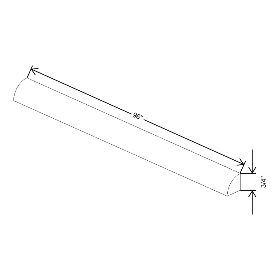 Quarter Round 3/4H x 3/4D x 120L technical diagram